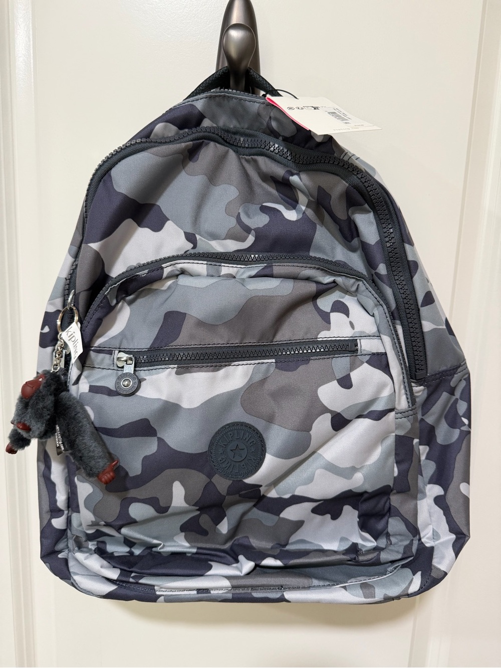 Kipling Seoul Backpack w Laptop Sleeve - Cool Camo Grey